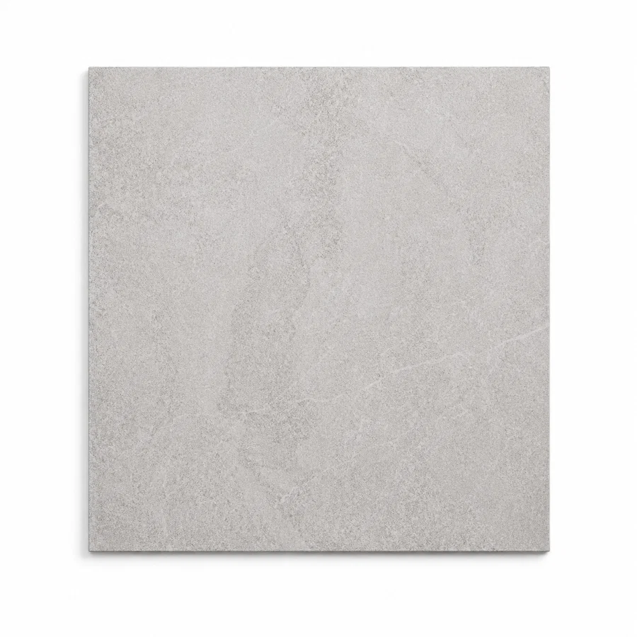 Adelaide Travertine Look Grey matte porcelain tile, flat product shot